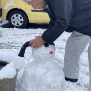 南国土佐に白い雪